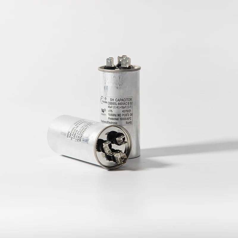 Universal Capacitors CBB65 55+5uF AC Motor Running SH Dual Core Capacitor for Air Parts Condensador