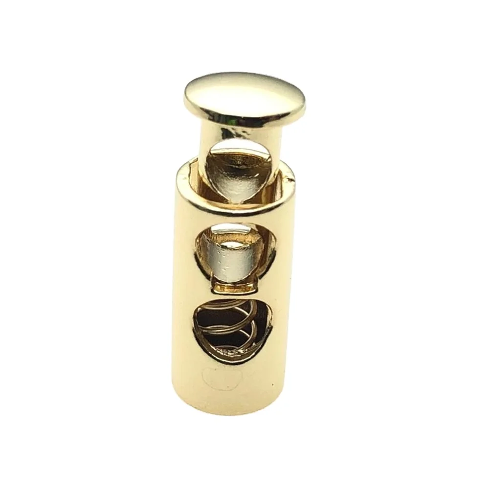 Wholesale gold durable custom brand logo garment metal end lock cord lock stopper