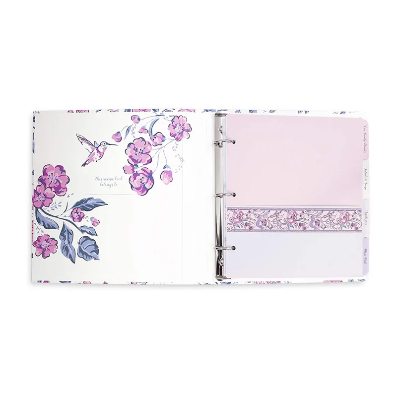 Full Color Printing Hard Cardboard 3 Ring Binder With Business Card Pocket Paper File Folder