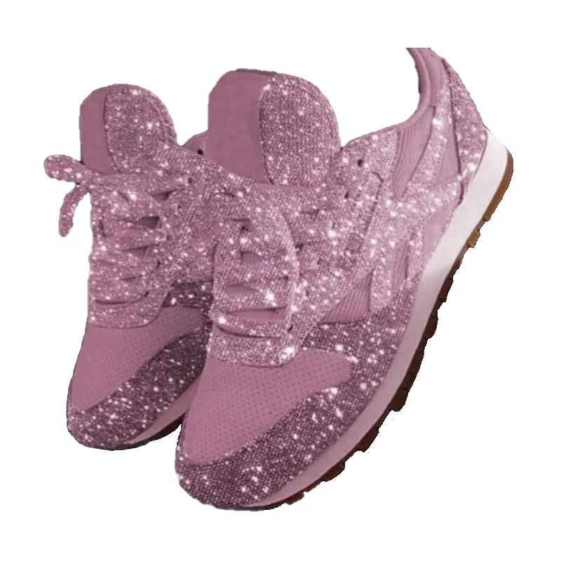 
China Factory Low Price New Fashion Glitter Women Lady Ladies Sneakers Running Shoes 