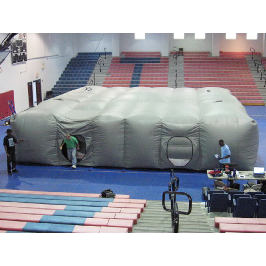8x6m battle field giant inflatable laser tag arena with reflective tape inside from China inflatable manufacturer