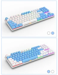 Custom Multi-color 87 Keycaps Mechanical Switch RGB Mechanical Gaming Keyboard for Gamer