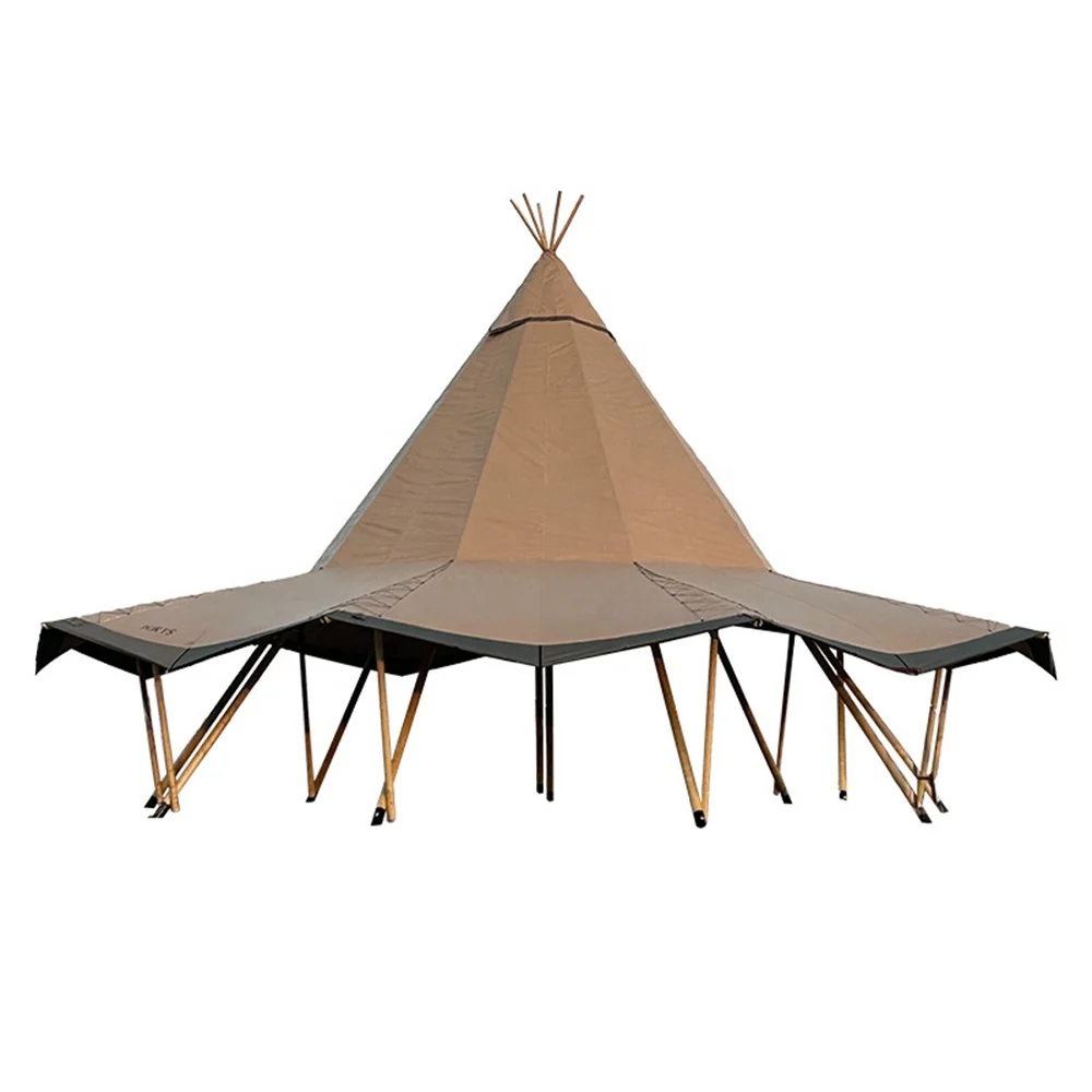 Large Luxury Indian Straw Hat Tent Outdoor Camping Restaurant Bar Pyramid Hotel Tent