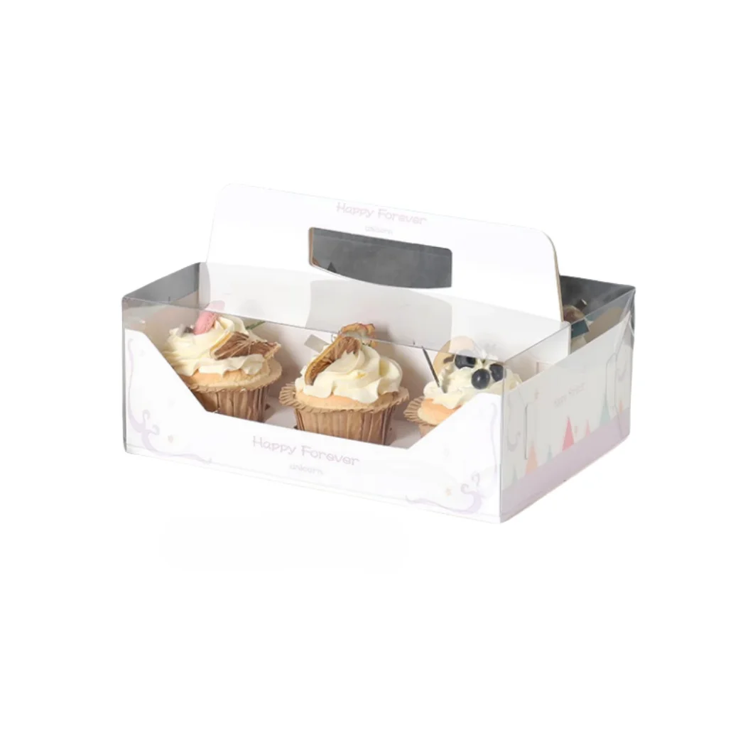 transparent windows Bakery Cake boxes Muffin Cupcake Box cupcake carrier