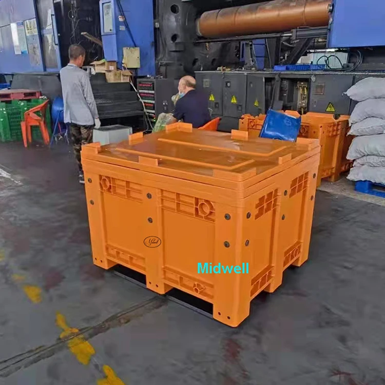 610L Plastic Stackable Large Cooler Box Fish Insulated Pallet Container Tubs for sea food transport