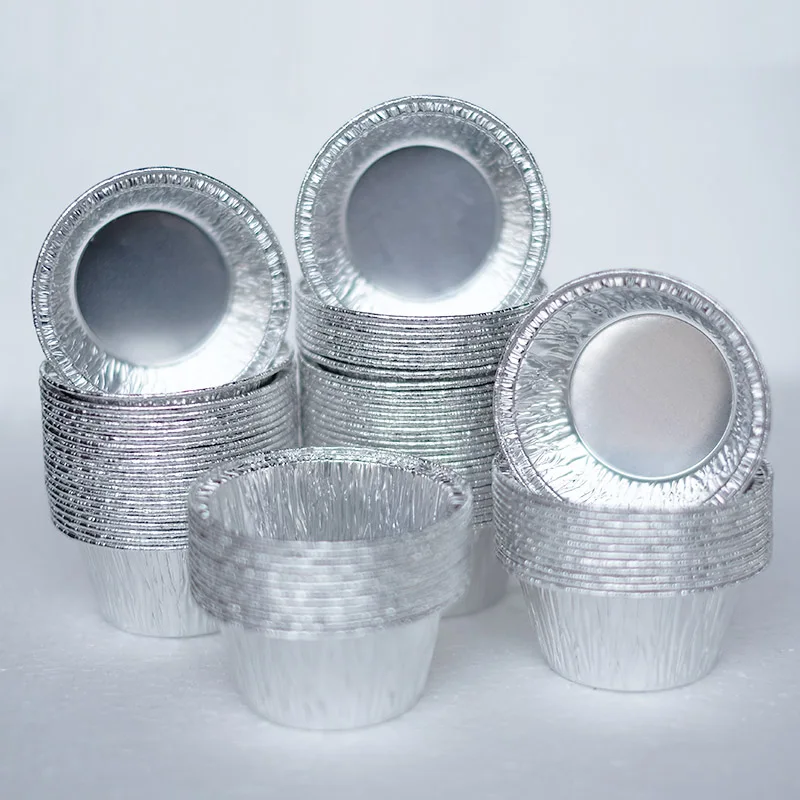 Disposable small Round Aluminum Foil Food Containers Trays Egg Tart Baking Cup