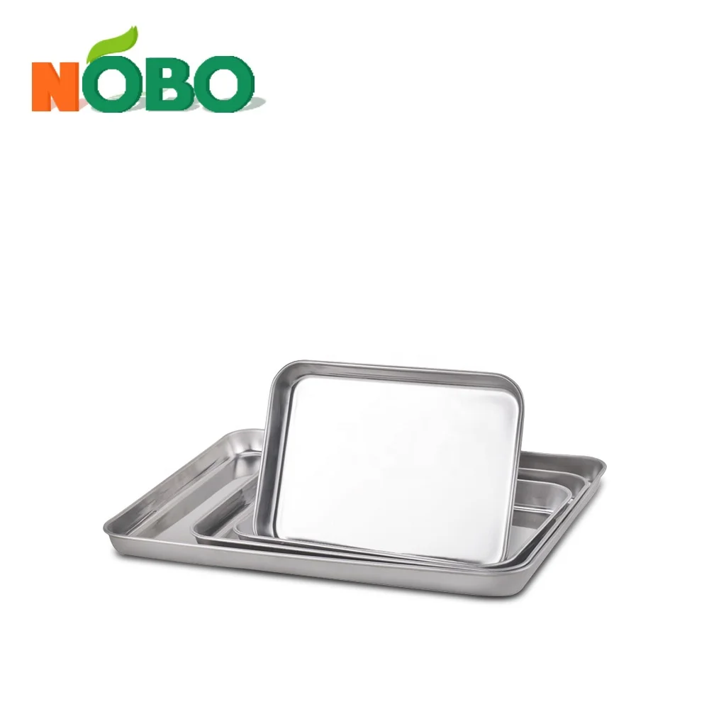 Bulk japanese stainless steel tray custom fruit bbq metal serving trays wholesale for restaurant