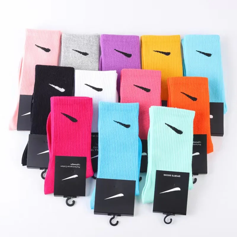 2022 NEW Thin Candy Color Cotton Tube Women Branded Graffiti luxury NK Sport Socks