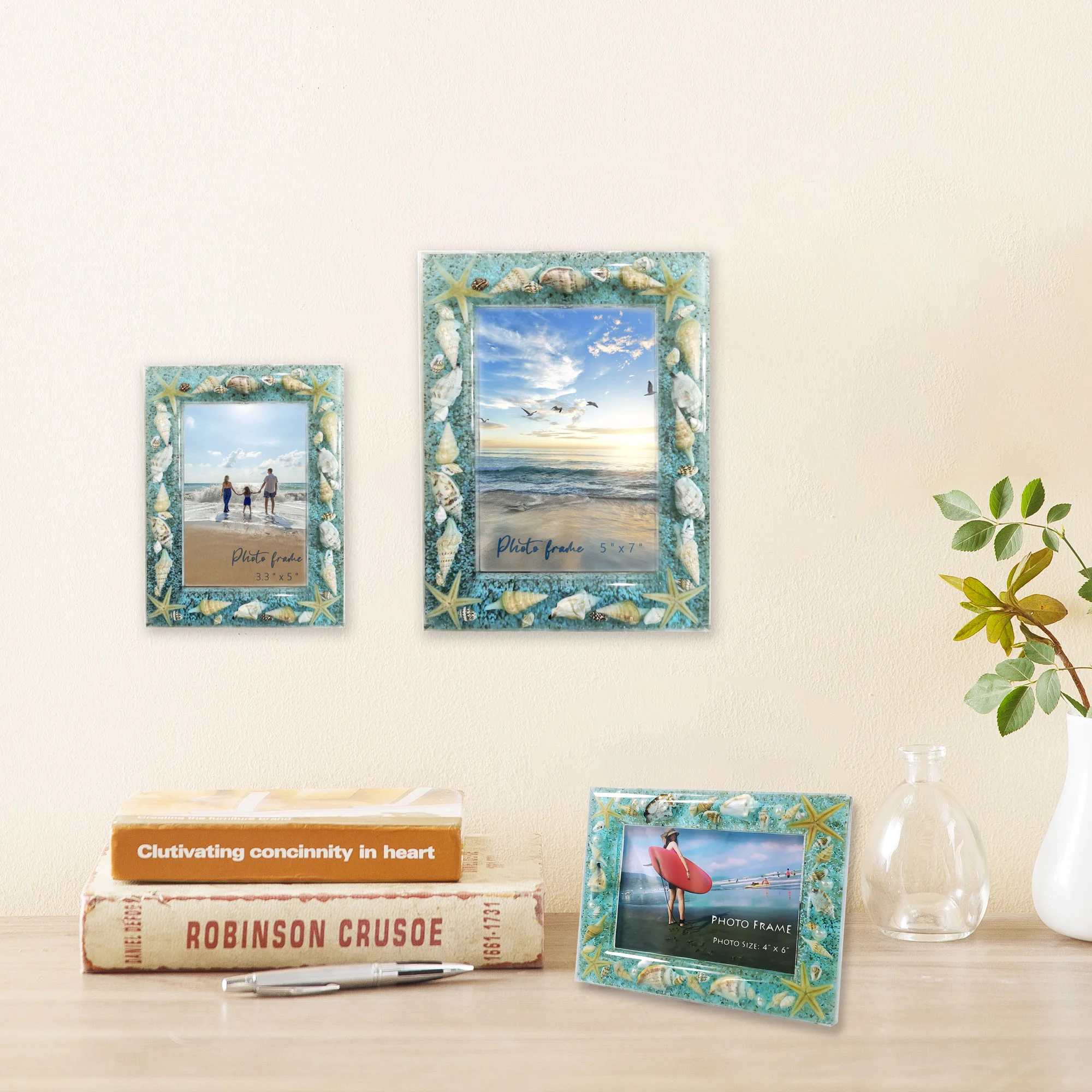 4x6 Acrylic Picture Frame Blue Ocean Breeze Seashells Office Home Decoration 6x4 4x6 Photo Frame
