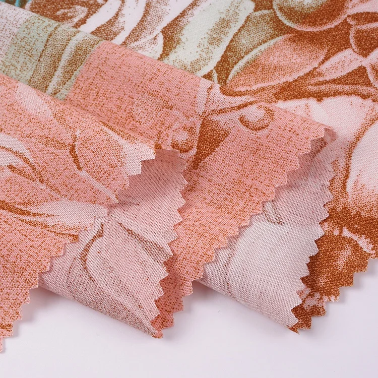 Stylish woven digital plain fabric 100% printed rayon fabrics with flower pattern
