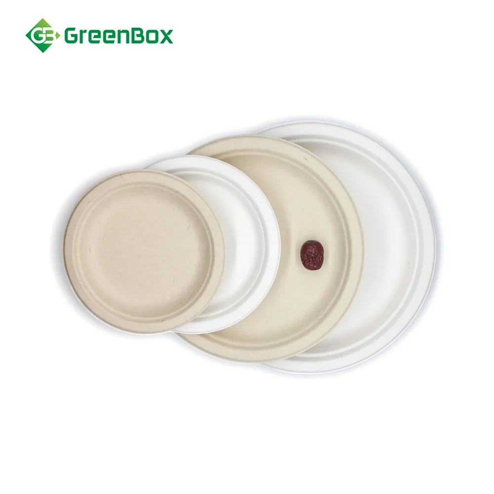High Quality Good Price Sugarcane Bagasse Tableware Round Plate Disposable Paper Plate