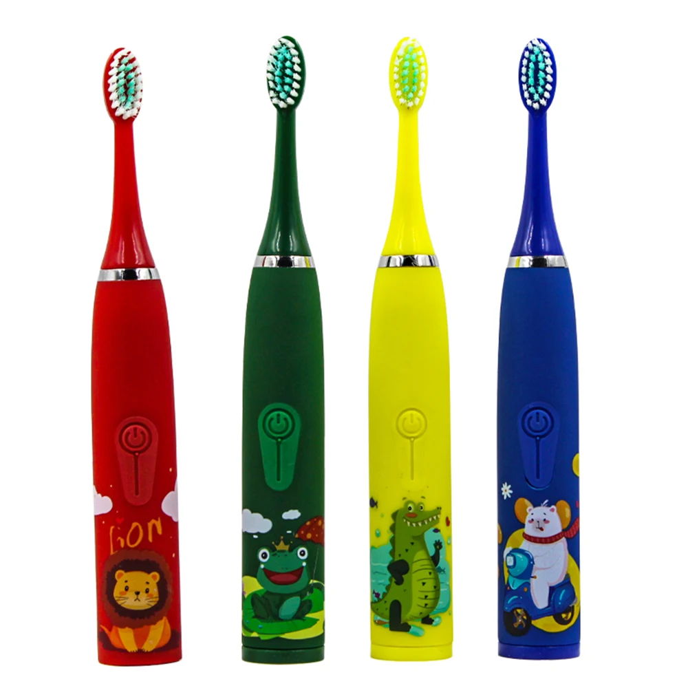 Wholesale Supplier Battery Powered Gentle Vibration LED Smart Timer Baby Infant Toddler Sonic Electric Toothbrush