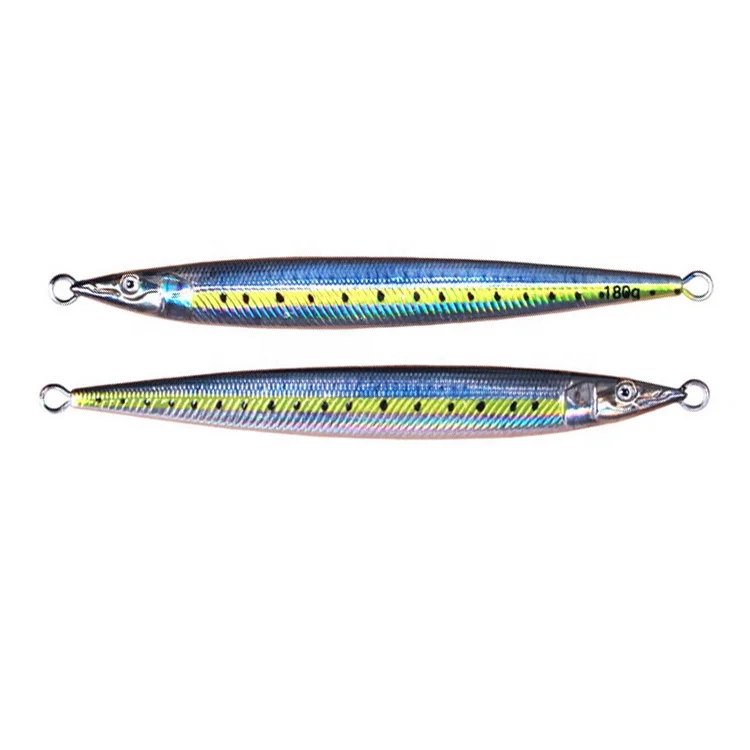 150g 180g Bass Luminous Fishing Slow Jigs With Assist Hooks Metal Jig Offshore Jigging Lures
