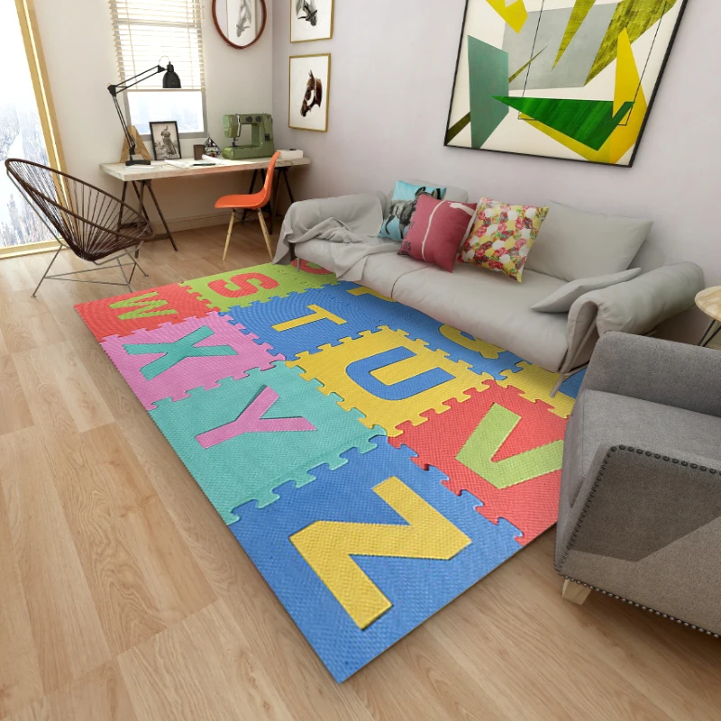 Kid EVA foam interlocking play baby education floor alphabet puzzle mat with eco-friendly material
