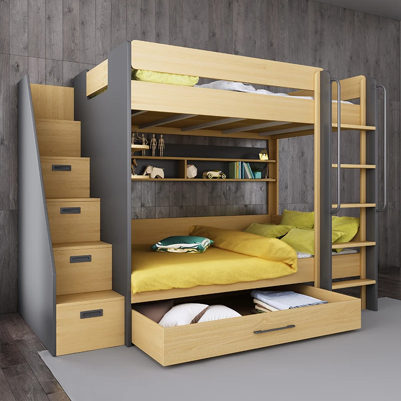 Scandinavian Industrial Style Economic Space-saving Small House Bunk Bed