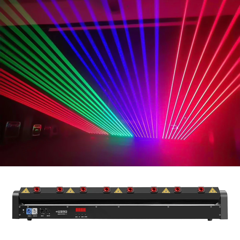 8 глаз DMX RGB 3 в 1 зеленый красный синий лазерный свет движущаяся головка полноцветный для DJ диско ночной клуб этап событий