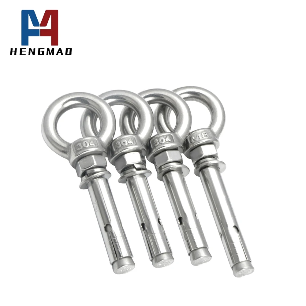 Stainless Steel Eye Hook Bolt Expansion Sleeve Hook Anchor Bolt With DIN582 Lifting Eye Nuts
