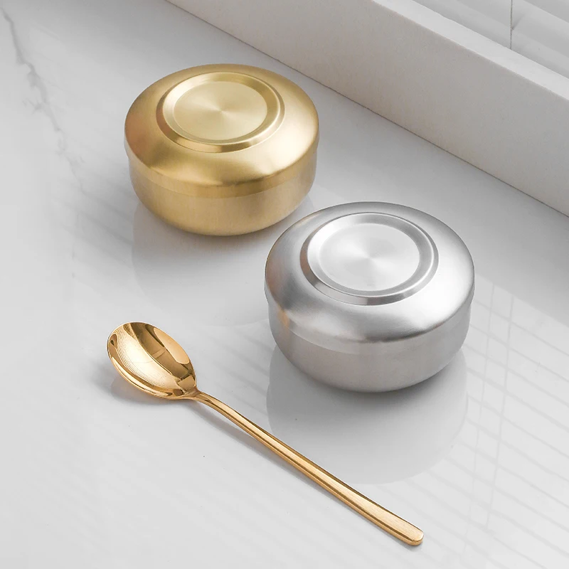 Home and Kitchen Tableware Stainless Steel Rice Bowl with lid Dinnerware and Serving Sets