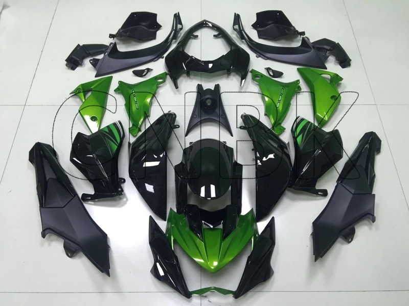 Обтекатели для Kawasaki Z800 2013 Abs 800-2013 черные и зеленые -