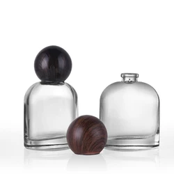 Flat Round 50Ml Small Perfume Glass Bottle With Spray Lid
