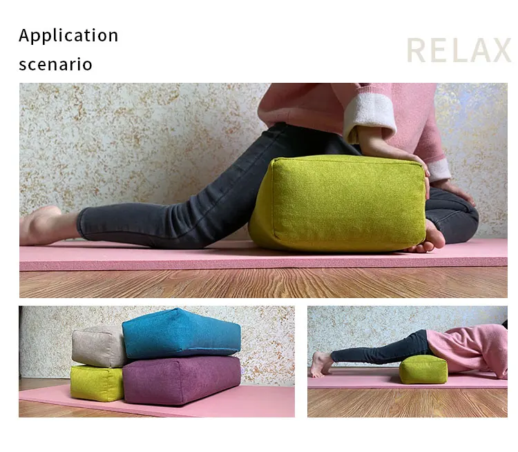 Rectangular Meditation Cushion Yoga Bolster Buckwheat Supportive Pillow Wholesale