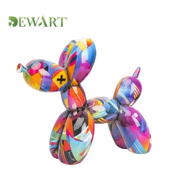 Hot sale abstract Jeff Koons balloon dog resin sculptures for interior decor colorful funny dogs polyresin figurines art crafts