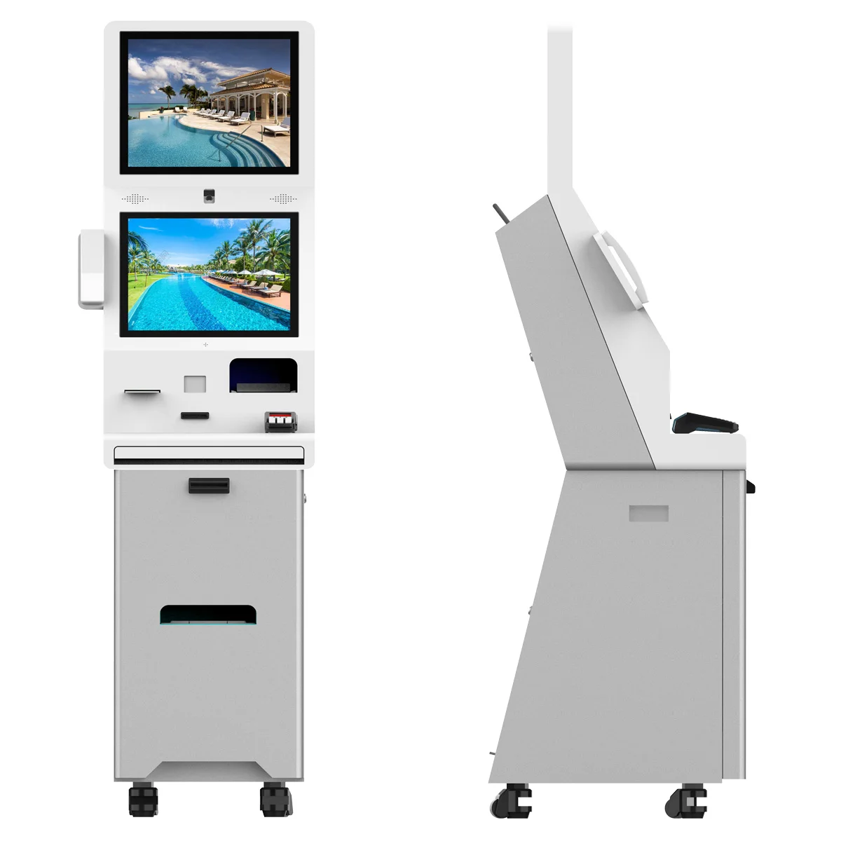 Custom floor standing self-service terminal hotel key card dispenser kiosk hotel kiosk self check-in queue system kiosk