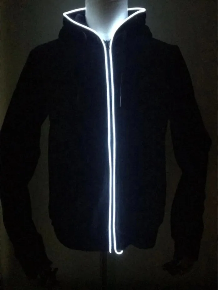 Led Light Up El Wire Hoodie Led Jacket for Adult and Kids Any Size 10 Colors Available EL Hoodies