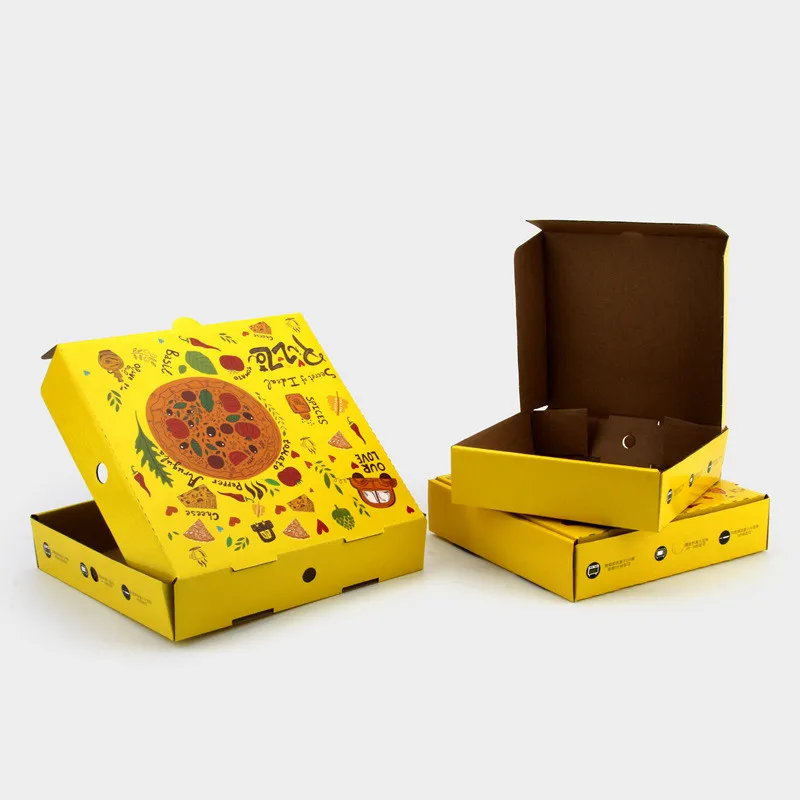33x33 Pizza Box Food Packaging Recycle Carton Takeaway Packaging Paper Box  Corrugated Pizza Box Custom Printed