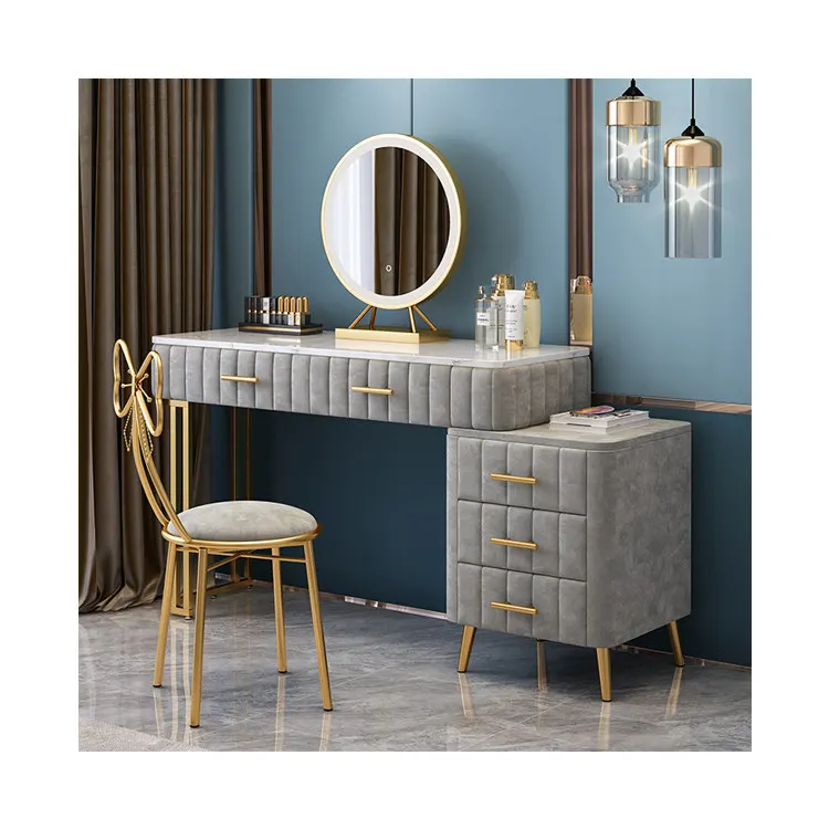 Wholesale light luxury modern dresser dressing table with storage cabinet