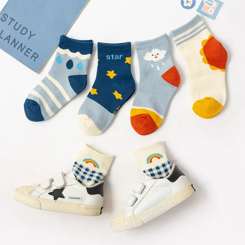 New Baby Kids Soft Cotton Socks Boys,Girls,Baby,Cute Cartoon animal Stripe Dots Fashion Sport Socks Autumn Winter Gift B1