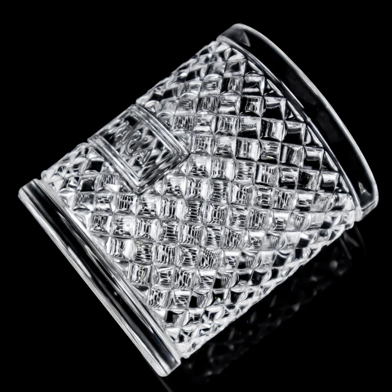 Amazon Hot Selling Custom Logo Exquisite Ribbed Water Glass Cup Whisky Glasses Whisky Tumbler Glassware