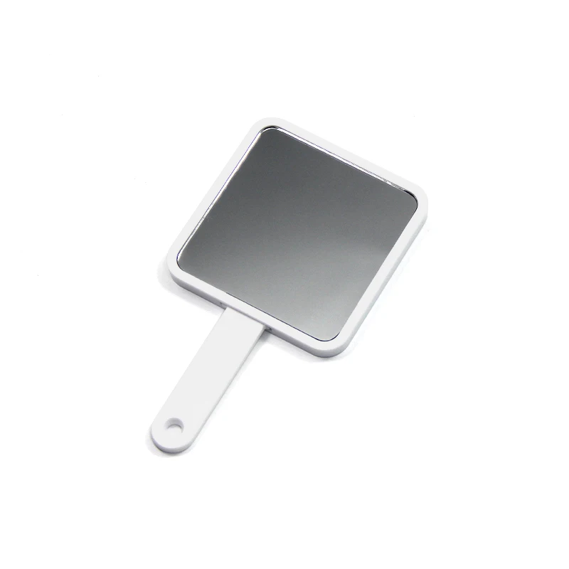 Wholesale square simple hand-held makeup mirror girls carry beauty makeup mirror can be customized LOGO Built-in comb