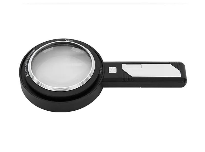 New style 6 LED Illuminated 2 UV Light Handheld Magnifier reading Optics Magnifying Glass