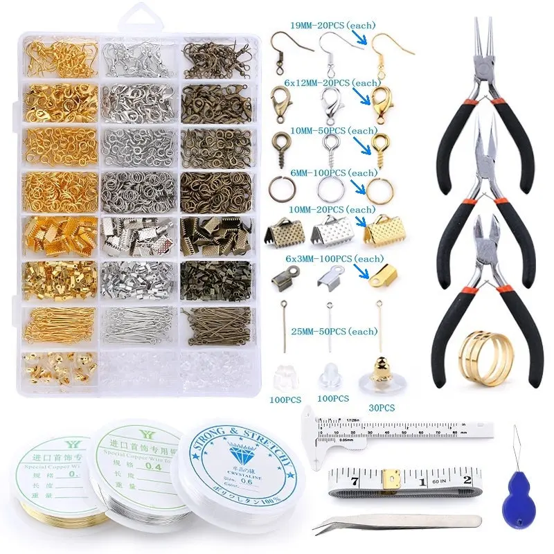 Jewelry making boxed material kit metal jewelry accessory set for earrings bracelet DIY Jewelry tool