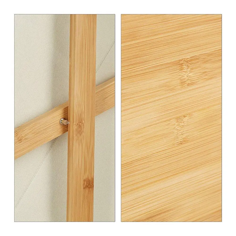 Home Bathroom foldable bamboo bathroom Wooden Rackunique laundry basket