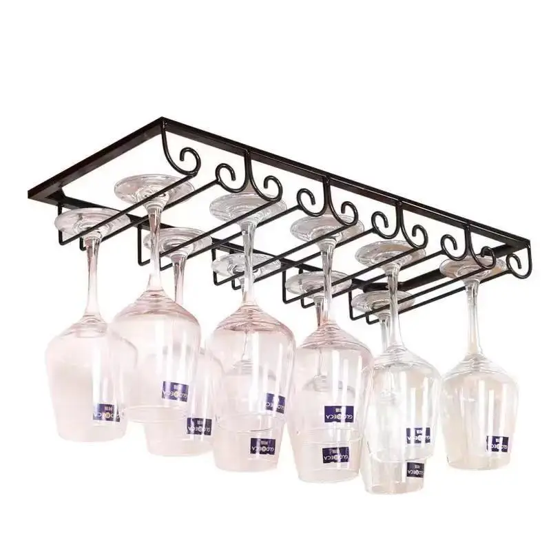 Upside down goblet rack home wine cabinet wrought iron hanging wine glass wine glass rack