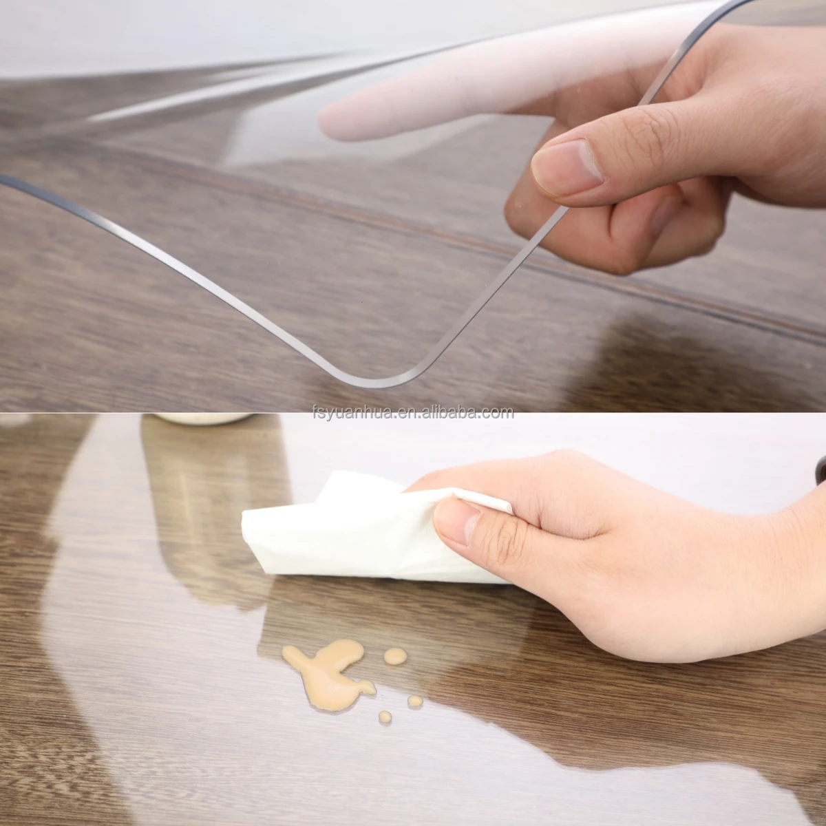 High Quality Transparent tablecloth Soft PVC Super Clear Film Roll PVC Table Cloth for dinner tablecloth