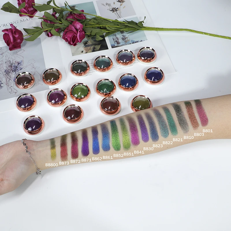 
Make Up Duochrome Eye Shadow Cosmetics Custom Glitter 16 Colors Private Label Eyeshadow 