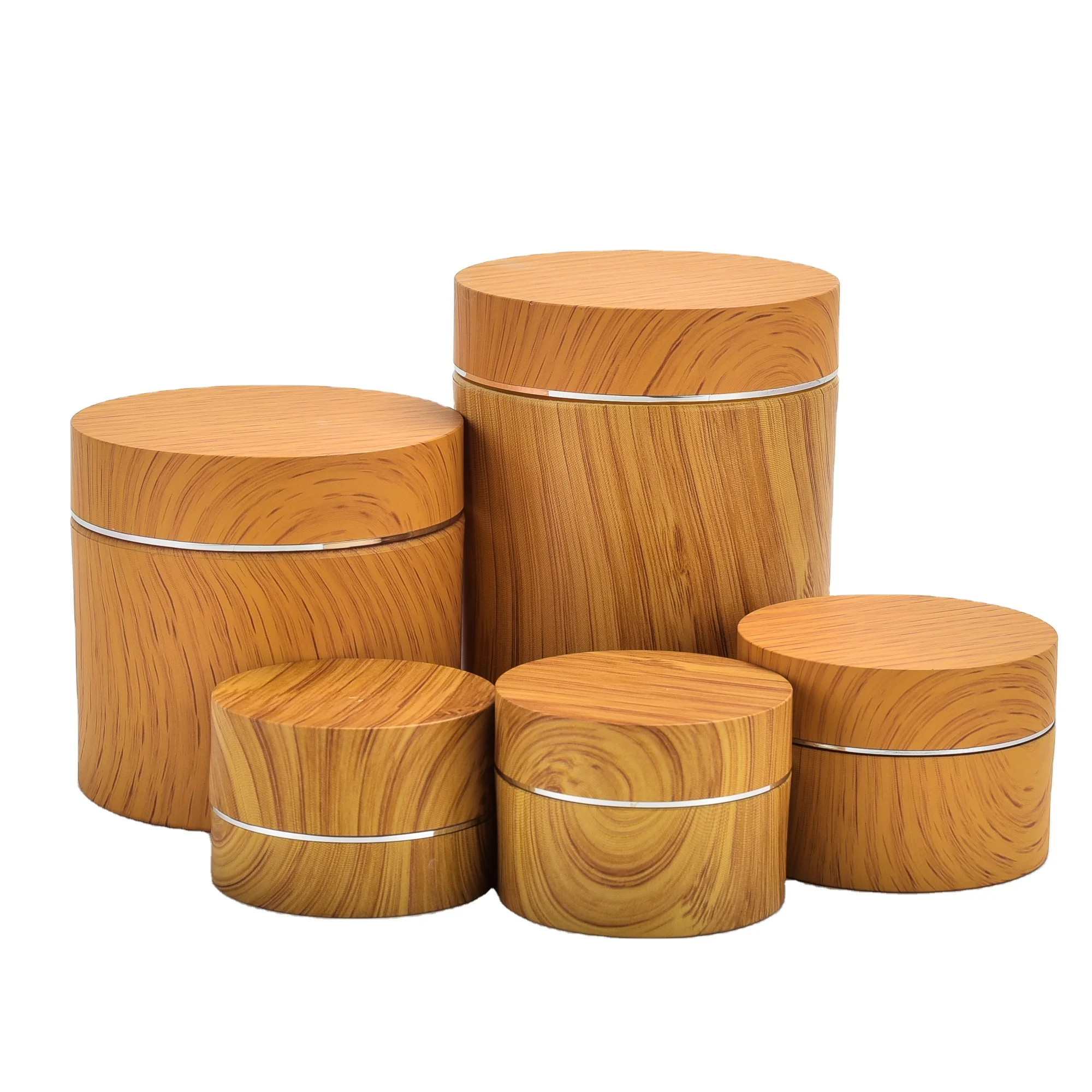 UU package Bamboo cover and body cream plastic jar double wall jar wholesale empty jars 30g 50g100g