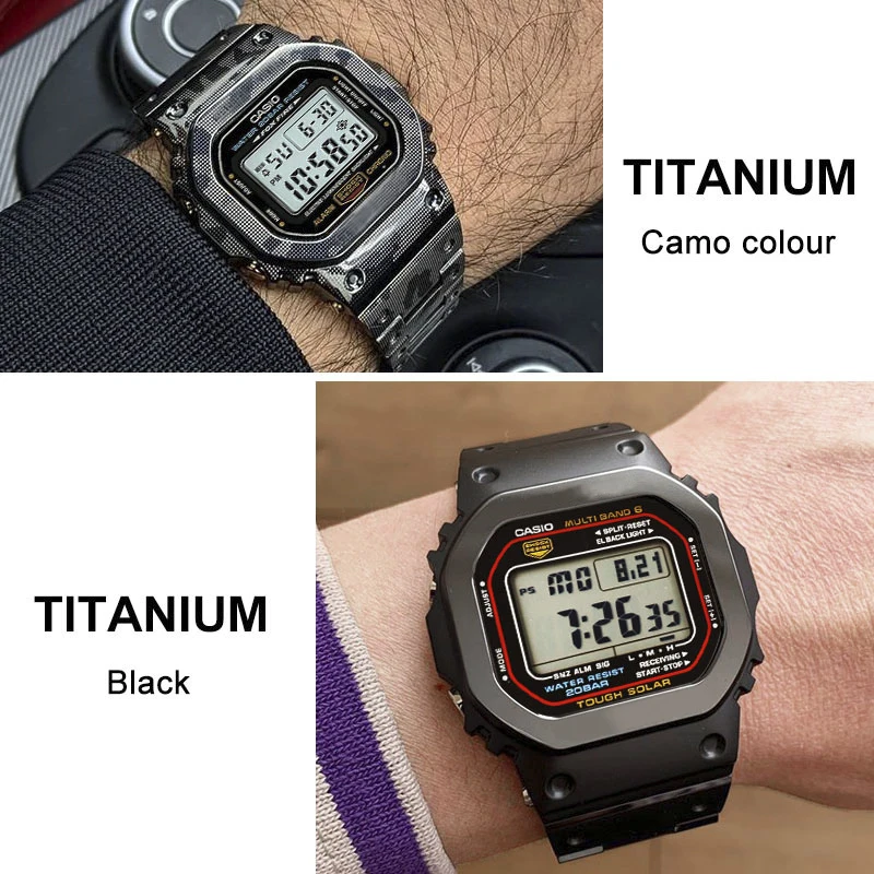 Titanium alloy G shock DW5600 GWM5610 GW5000 watch band strap and watch case for replacement modification