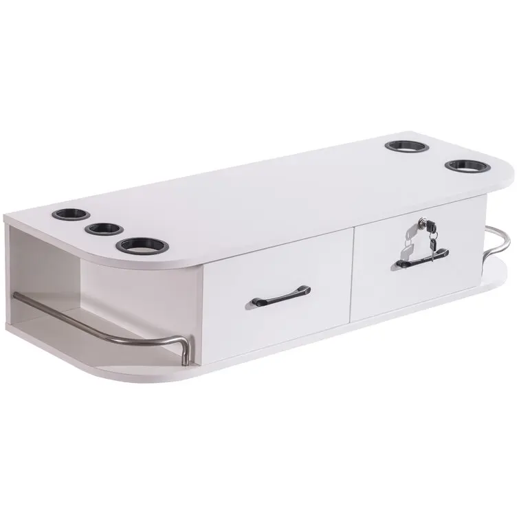 Novelty Design 2 Drawer 2 Side Cabinet Lockable Storage Cabinet Table Top Has Two Built-In Brackets Wood Wall Mount Salon Equipm