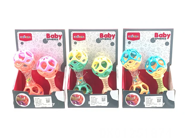 Child Infant Toddle Puzzle Education Baby Hand Grasping Ball Toys Soft Glue Hole Ball Toys And Baby Rattle Hammer Game For Kids