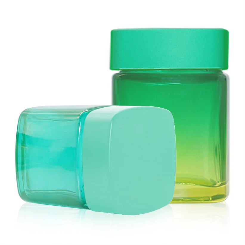 Matte black white Custom 1oz 2oz 3oz 4 Oz Child Proof CR Glass Jar smell proof container jars bottle with gold logo printing