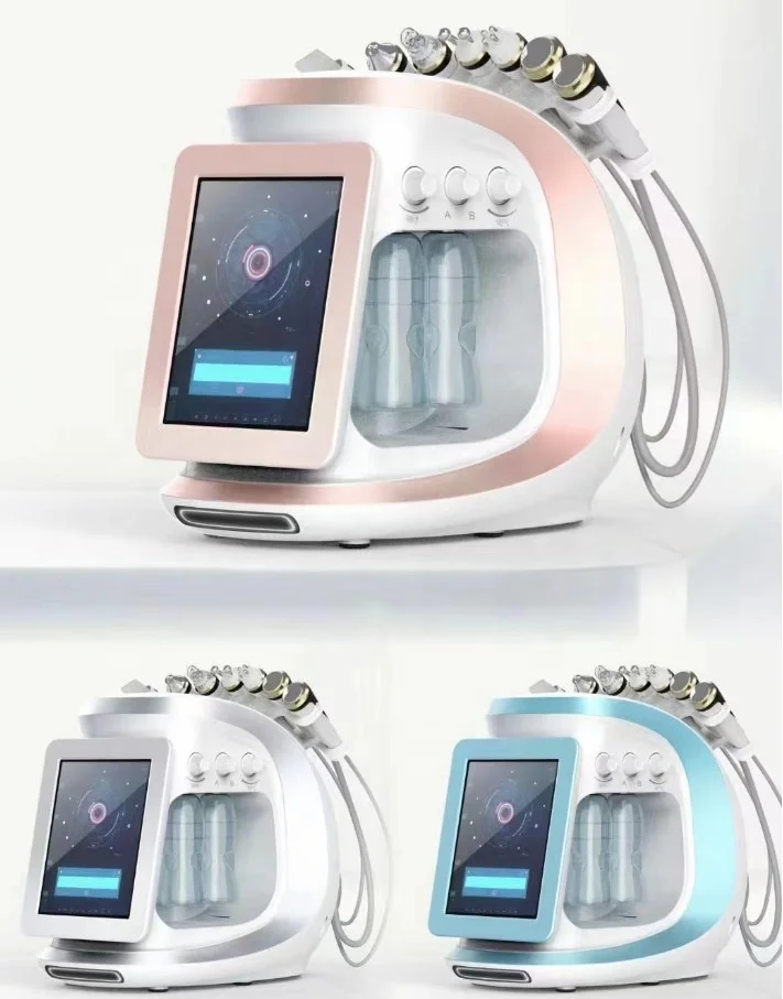 Second Generation Derma brasion Facial Machine 7 in 1 Galvanic price beauty machine micro Jet Peel Machine Smart Ice Blue