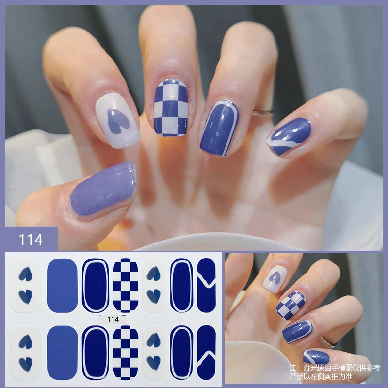 Missbloom 2022 Factory Colorful Pattern Semi Cured Gel Nail Strips Your Design Nail Wraps Korea