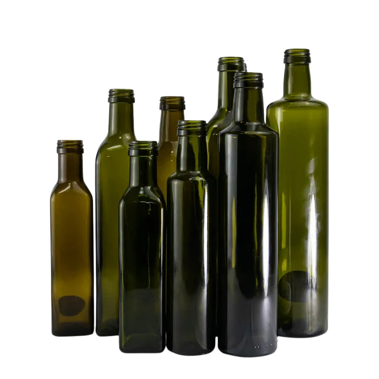 Food Grade 250Ml 500Ml 750Ml 1000Ml Square Amber Green Glass Bottle Coconut Oil Olive Oil Bottle