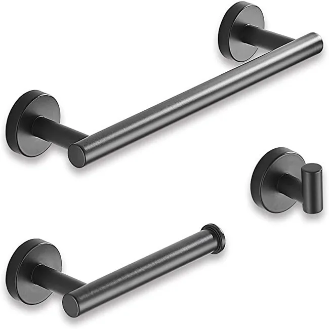 Manufacturer Bathroom Accessories Set 40cm Toilet Paper Holder Matte Black Bath Hardware Towel Rack
