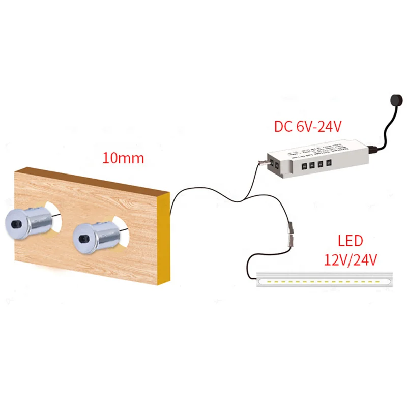12V 60W 24V 120W Single Double Mini Small Size Door Indrard Sensors Cabinet Door Contact Recessed Wardrobe Door Sensor Switch