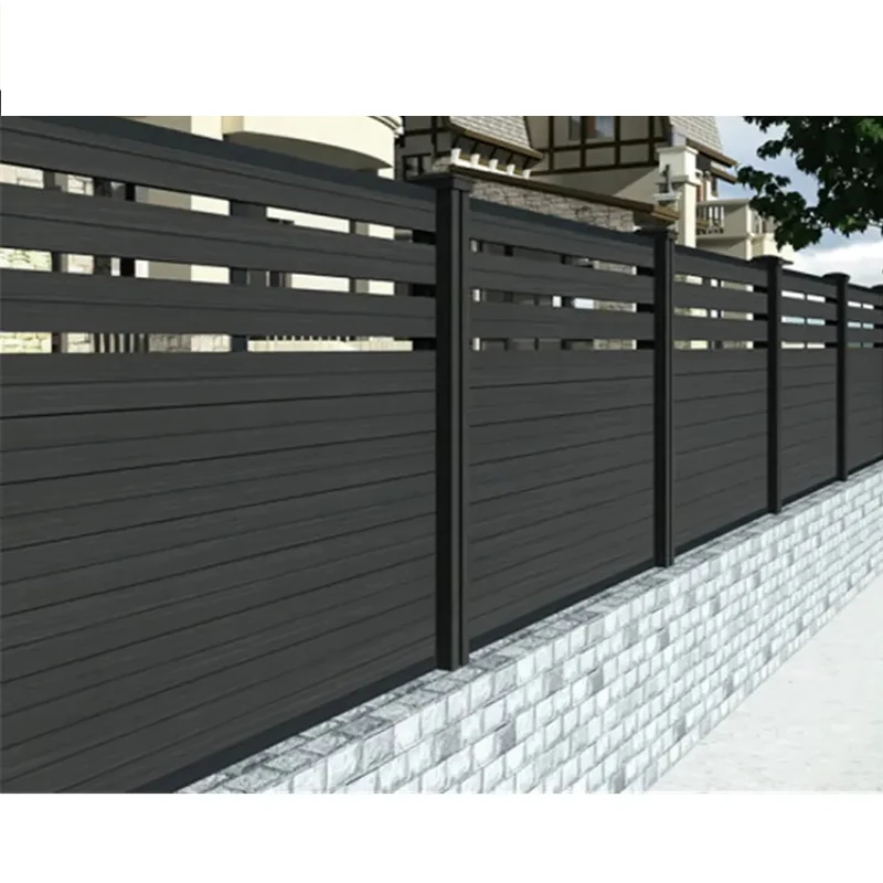 European modern home privacy security design garden wpc fence wood plastic composite classic aluminum wpc fence panels